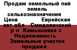 Продам земельный пай земель сельхозназначения. › Цена ­ 25 000 - Еврейская авт.обл., Смидовичский р-н, Камышовка с. Недвижимость » Земельные участки продажа   